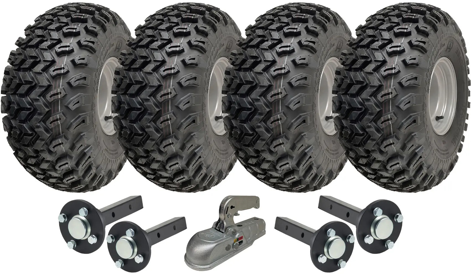 22x11.00-8 Twin Axle Utility ATV Quad Trailer Kit Wheels Axles & Hitch 1800kgs