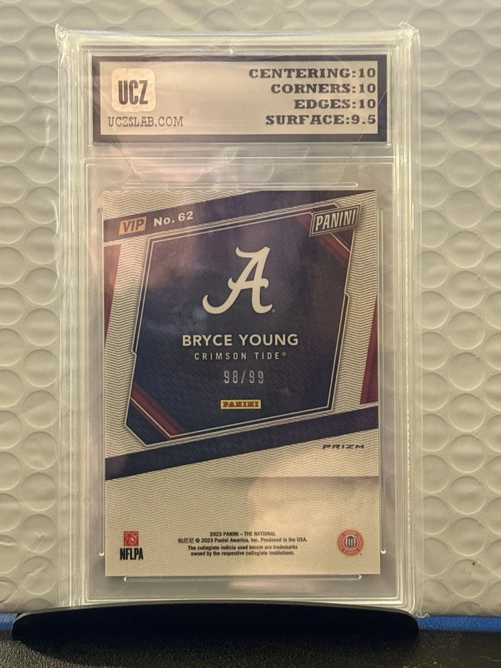 2023 Panini Convention VIP Gold Pack Bryce Young #62 Green Prizm /99 PSA/UCZ 10 - Image 2 of 2