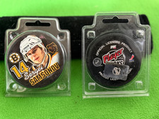 NHLPA Hockey Boston Bruins Sergei Samsonov Player Photo Puck