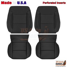 2015-2020 For Chevy Suburban Leatherette Perf Front Seat Covers Jet Black 2015-2020 For Chevy Suburban Leatherette Perf Front Seat Covers Jet Black