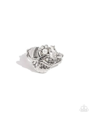 Paparazzi Jewelry - Beachy Bevvy - White Ring