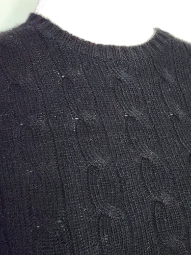 Polo Ralph Lauren Women's cable-knit cashmere jumper Crewneck Black size XS - Picture 7 of 12