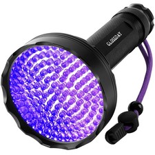 128 LED UV Blacklight Flashlight for Pet Urine Detection, Scorpion Finding, Alum