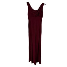 VTG Betsy  Adam Burgundy Burg Chiffon Evening Gown Formal Maxi Dress Sz 12 Vamp