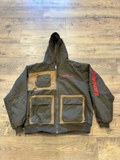 Snap On Tools Jacket Mens XL Brown Full Zip Hooded Canvas Lined Workwear