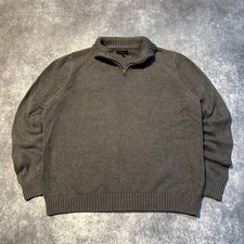 Croft and Barrow Charcoal Grey Quarter Zip Knit Sweater Mens XL