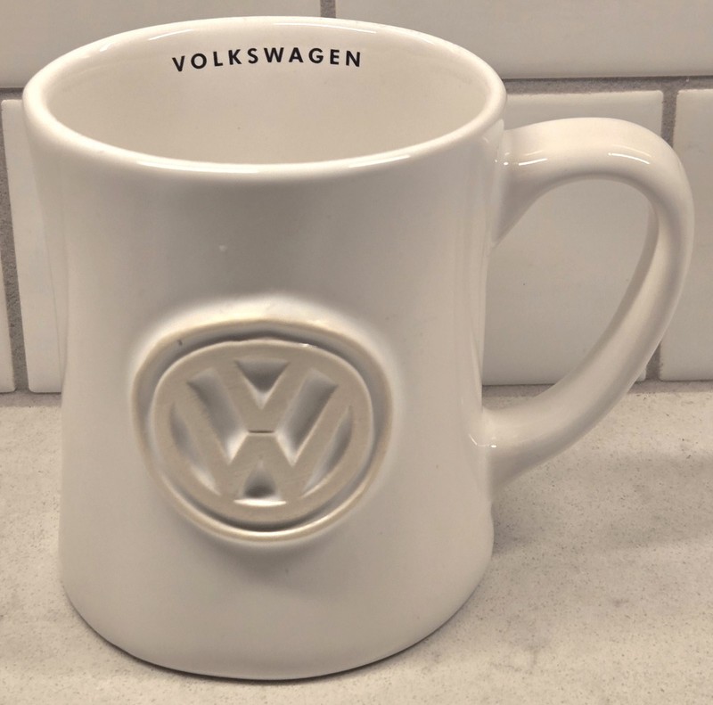 Volkswagen 16oz Ceramic Rasied Logo Coffee Mug NEW