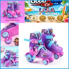Kids Roller Skates Light Up LED Wheels Adjustable Size 9-12 ABEC 5 Bearings