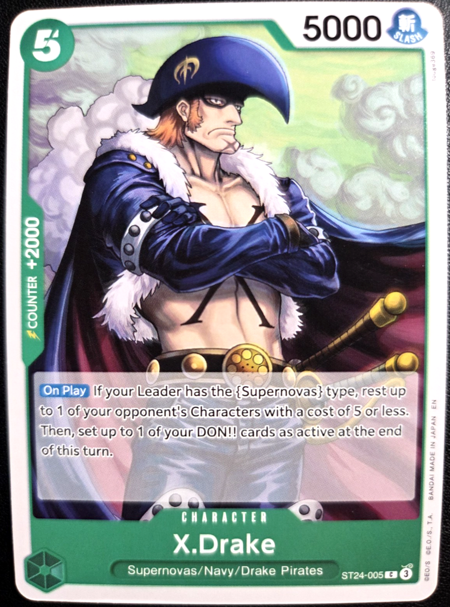 X.Drake ST24-005 ONE PIECE Tcg Common NM Green | eBay