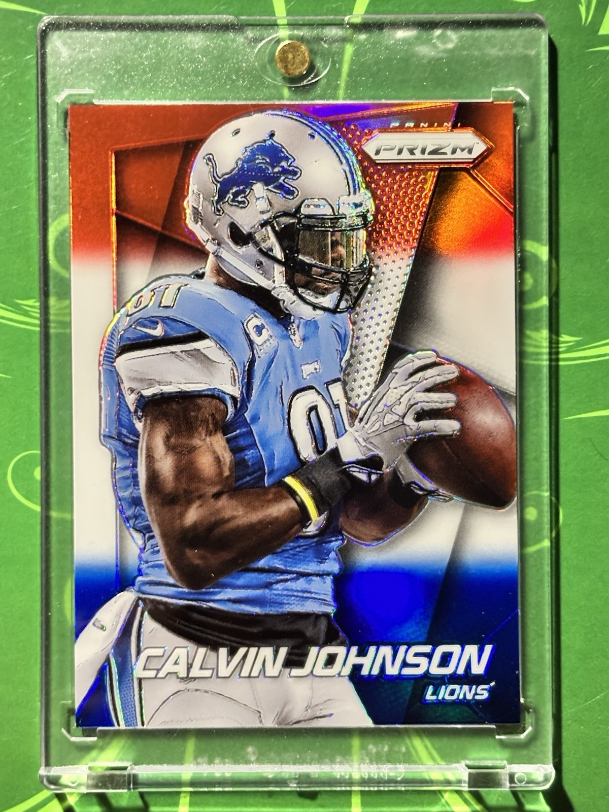 2014 Panini Prizm - Calvin Johnson #65 -  Red, White & Blue Prizm