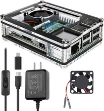 Miuzei Raspberry Pi 3 B Case with Fan Cooling Pi 3B Case with 3 Pcs Heat-Sinks