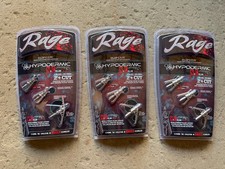 3 Packs Rage Hypodermic NC No Collar mechanical Broadheads 100 Grain  2+" Cut