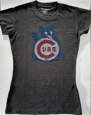 NWOT Wright & Ditson Chicago Cubs Women s Shirt Size XL Charcoal Burn-out