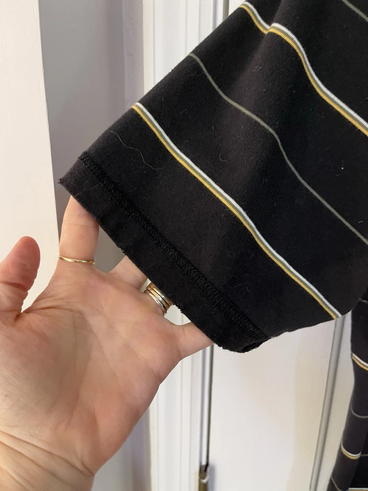 Element Skateboards Polo Shirt Mens Large Purple Black Yellow White Stripes - Image 2 of 4