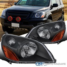 Fits 2003-2005 Honda Pilot Black Headlights Head Lamps Leftright Pair Assembly Fits 2003-2005 Honda Pilot Black Headlights Head Lamps Leftright Pair Assembly