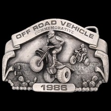 Fibbia cintura vintage commemorativa veicolo fuoristrada Honda ATC 1986 (DANNEGGIATA)