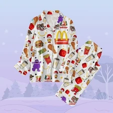 McDonald Pajama Set Women, McDonalds Addict Pajamas For Party, Worker Pajamas Pa