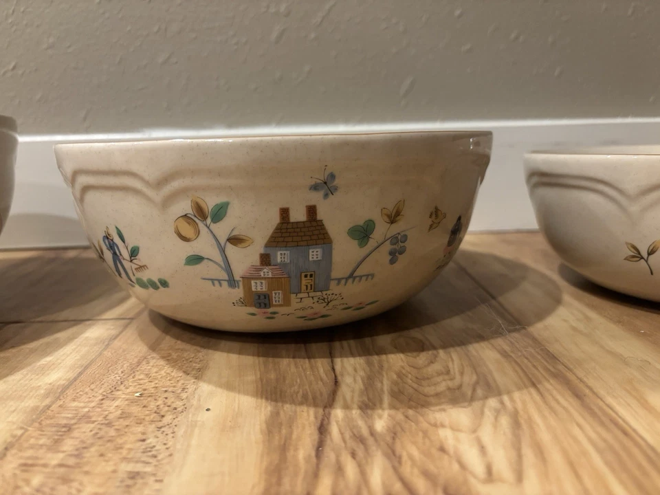 Heartland International gres 3 piezas cuencos para servir granja rural Foto 3 de 4