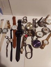 Lot of 20 Watches for Parts or Repair Citizen Pocket Watches Timex More