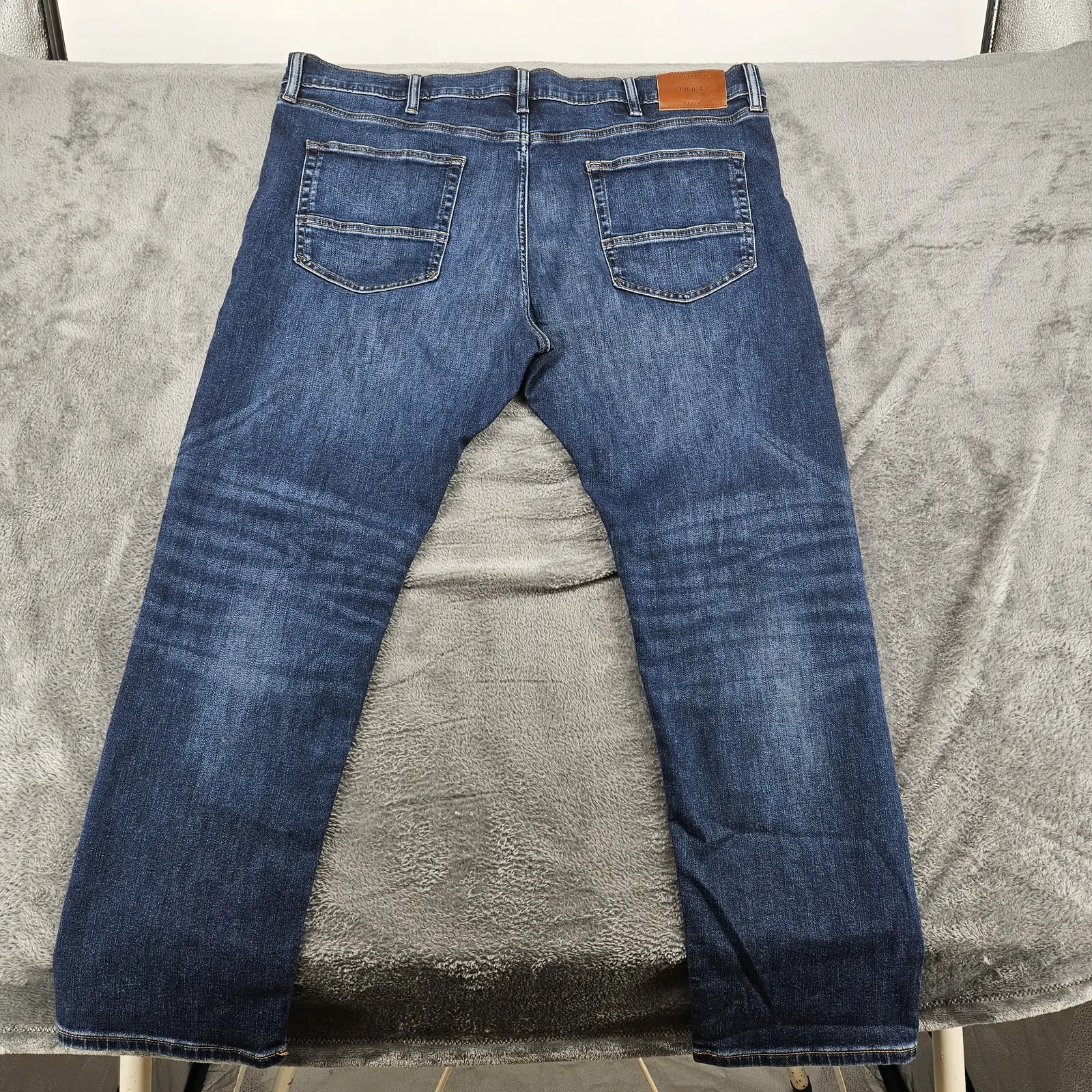 M&S Mens Slim Fit Stretch Jeans Medium Blue W42 L29 Short Cotton Denim Casual image 3
