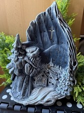 Keramik Windlicht Nikolaus für Led Lichterketten Handarbeit Weihnachten Deko NEU