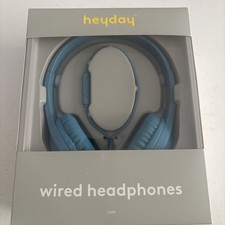 Heyday Wired On-Ear Padded Headphones Built In Microphone Bright Teal