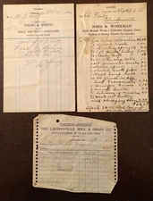 Lot of 3 1920s Loudonville, Ohio OH Receipts Billheads Young & Spreng Workman