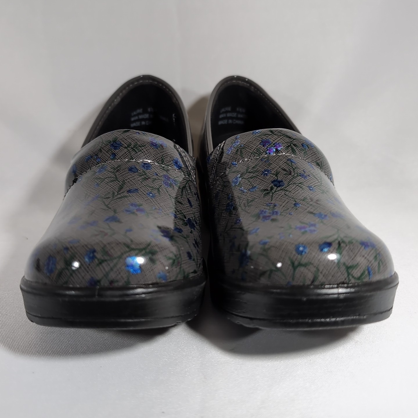 SAOLA Zoccolo slip on Easy Street LAURIE taglia 6 5 grigio floreale antiscivolo suola plateau