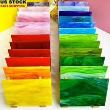Colorful Stained Glass Sheets Art Craft Pack 24 Sheets Easy Cut Mosaic Projects