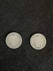1908 1911 Barber Dimes Circulated Silver 10C US Coins Lot of 2