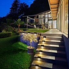 8 pack New Solar Deck Lights Outdoor Waterproof LED Steps Lamps for Stairs Fence