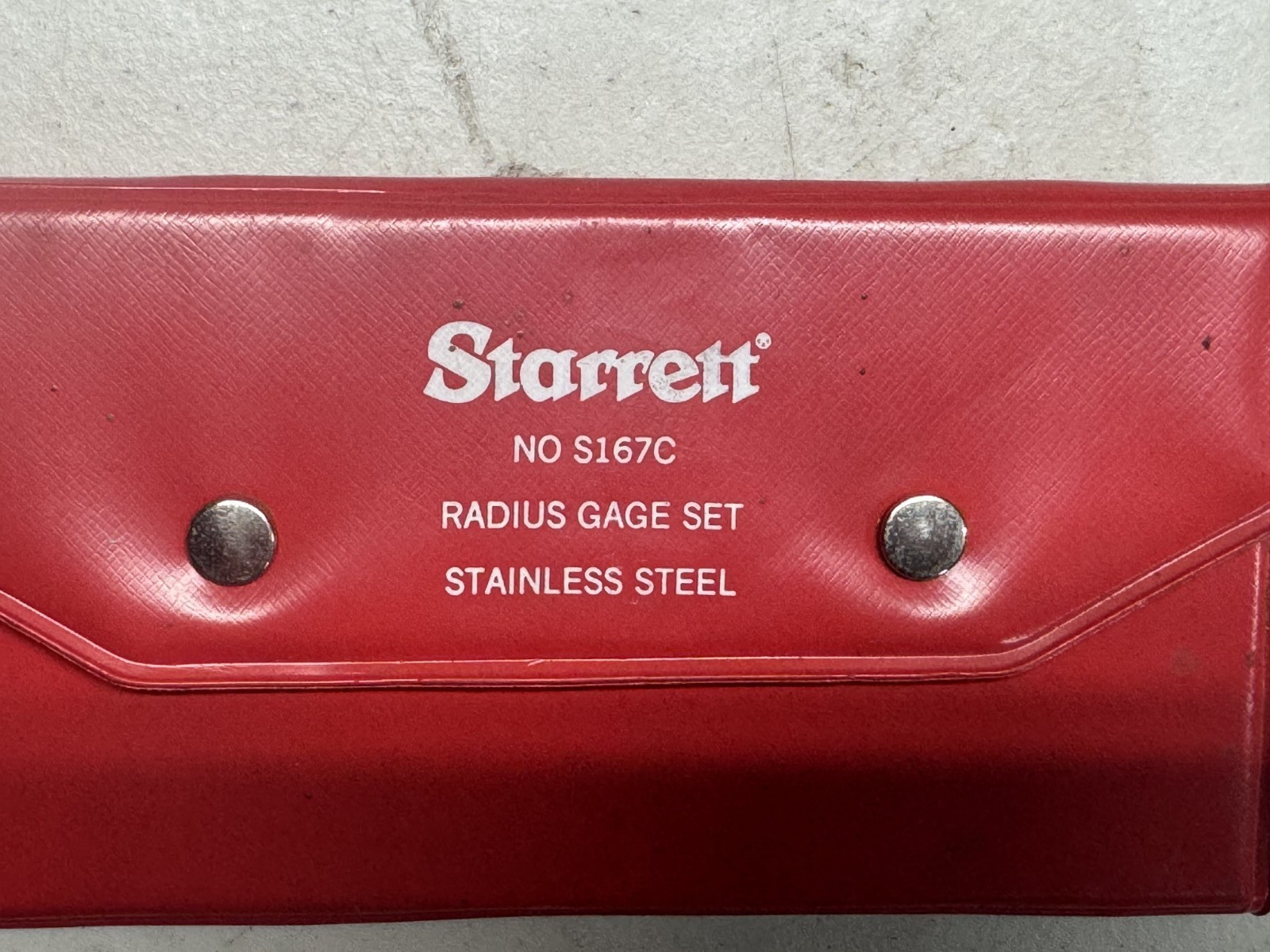 STARRETT NO. S167C RADIUS GAGE SET! STAINLESS STEEL! 26 PCS! 1/64 TO 1/2" RADII