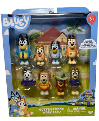 Bluey Gotta Be Done Work Pack Figures with Alfie and Rusty