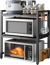3 Tier Microwave Oven Rack Expandable Rack Stand Kitchen Counter Organizer Shelf