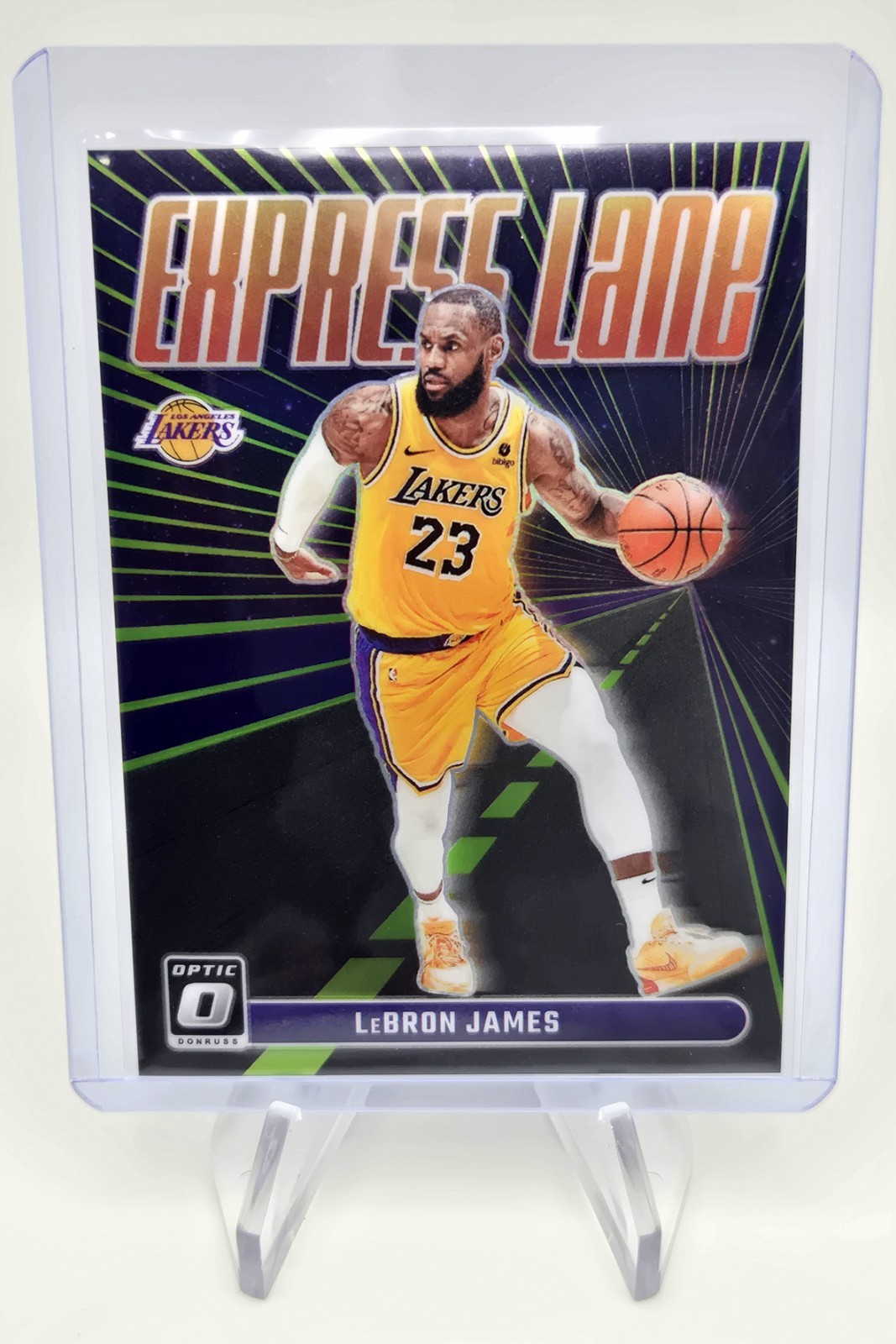 2023-24 Panini Optic - LeBron James Express Lane /149 Lime Green Prizm #9