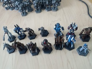 Battletech 14 Plastik Mechs aus alter Grundbox gut bemalt