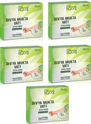 Pack of 5 Mukta Vati Divya Extra Power (600 Tablets ) Pure Herbal Exp 2030