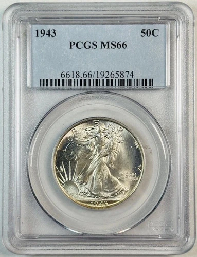 1943 P Walking Liberty Half Dollar PCGS MS-66