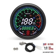 Universal Motorcycle Speedometer with Tachometer 12000 RPM, 6 Gear, Mileage,