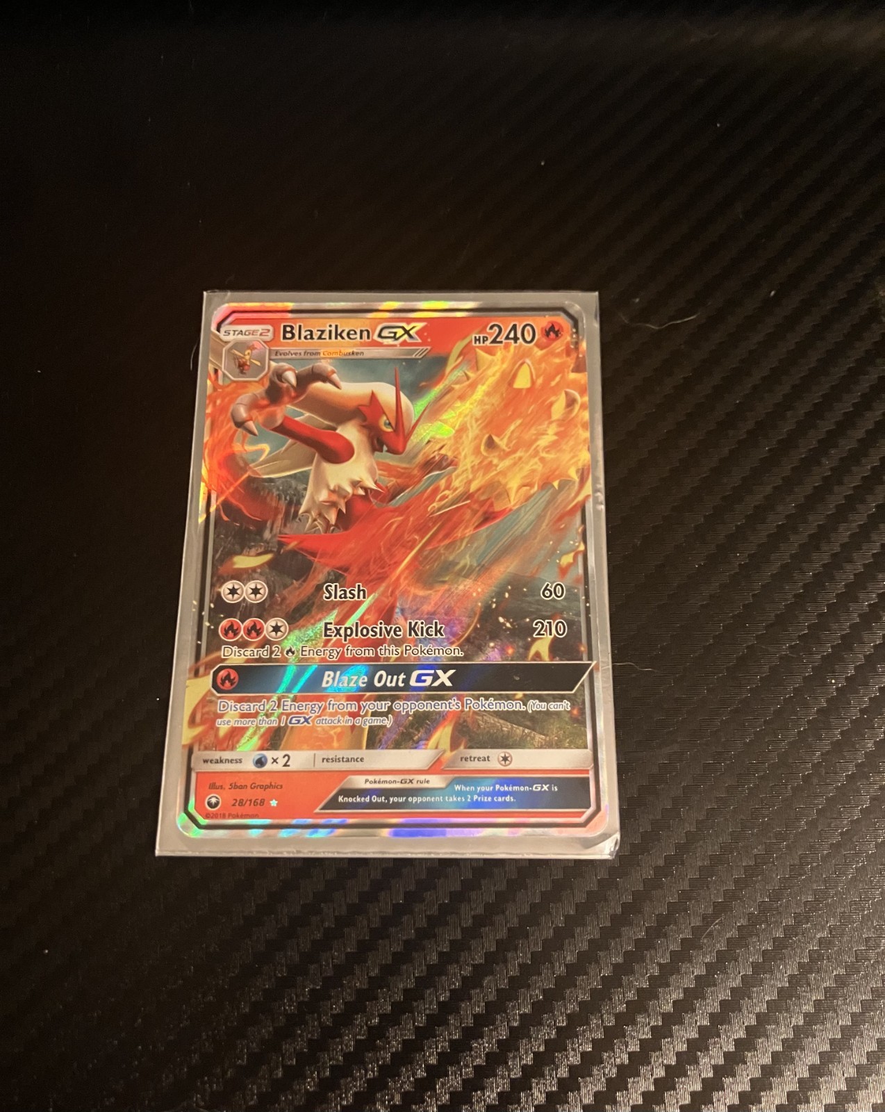 Blaziken GX 28/168 Holo GX Rare Celestial Storm NM