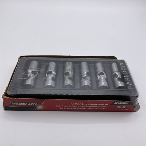 NEW Snap-on Tools 206SFSUM 3/8”dr Metric Flank Drive Deep Universal Socket Set