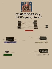 Commodore C64  ASSY 250407 REV C Board - Elkos Kondensatoren -Recap