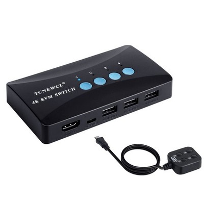 KVM Switch HDMI 4 Port 4K USB HDMI Umschalter für 4 Computer aktie 1 HD Monit...