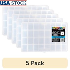 5 Pack Large Bead Keeper Box 32 Compartments Clear Plastic Craft Organizer New