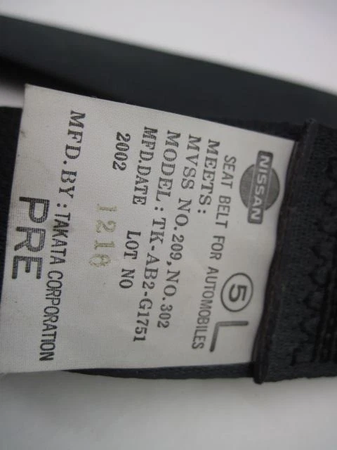 FRONT DRIVER SEAT BELT & RETRACTOR ONLY Pathfinder 02 03 BLACK 738933 Foto 3 de 4