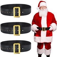 Janmercy 3 Pcs Santa Claus Belt for Men Pirate Belt Black and Gold Santa Clau...