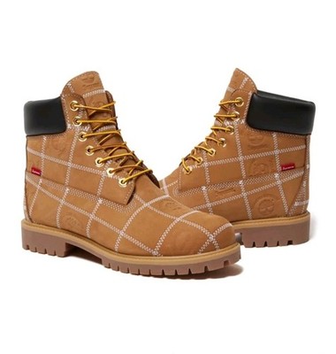 Supreme × Timberland Patchwork 6 Inch Premium Boot Wheat Size 8M