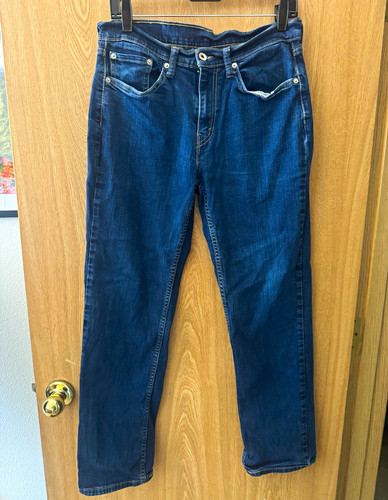 Levi's Blue Dark Wash Denim Jeans Slim Fit Mid Rise Straight 5-Pocket Zip