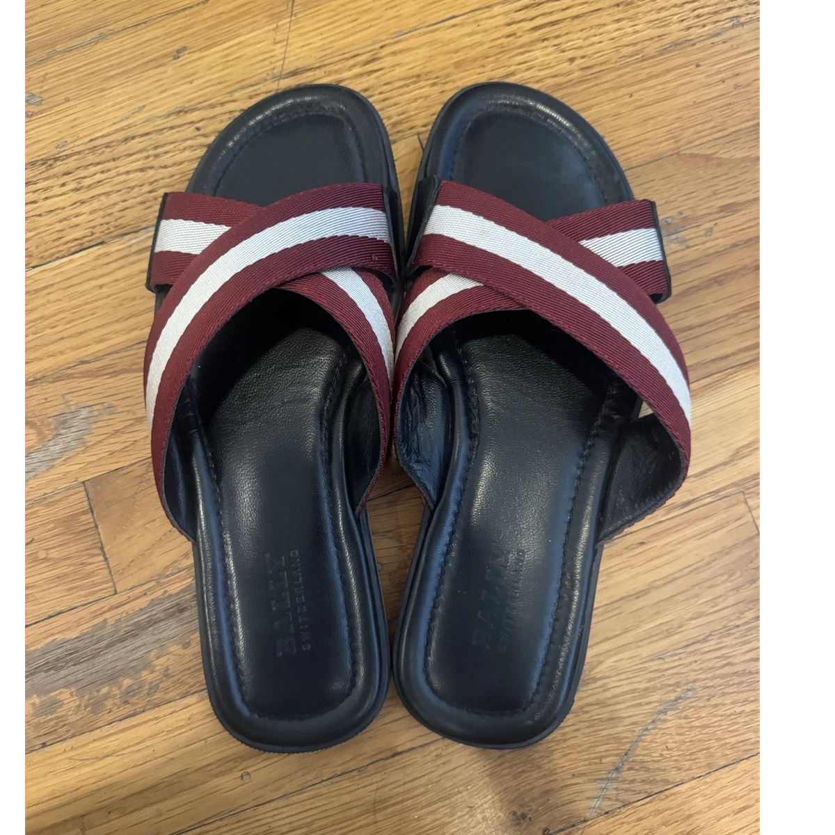 Bally Switzerland Blue Rubber Logo Slides Sandals Size 12 Bally Men main image 2
