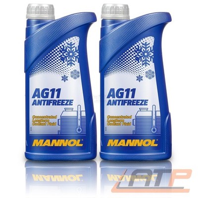 MANNOL 2x 1 L LITER ANTIFREEZE AG11 LONGTERM KÜHLERFROSTSCHUTZMITTEL BLAU